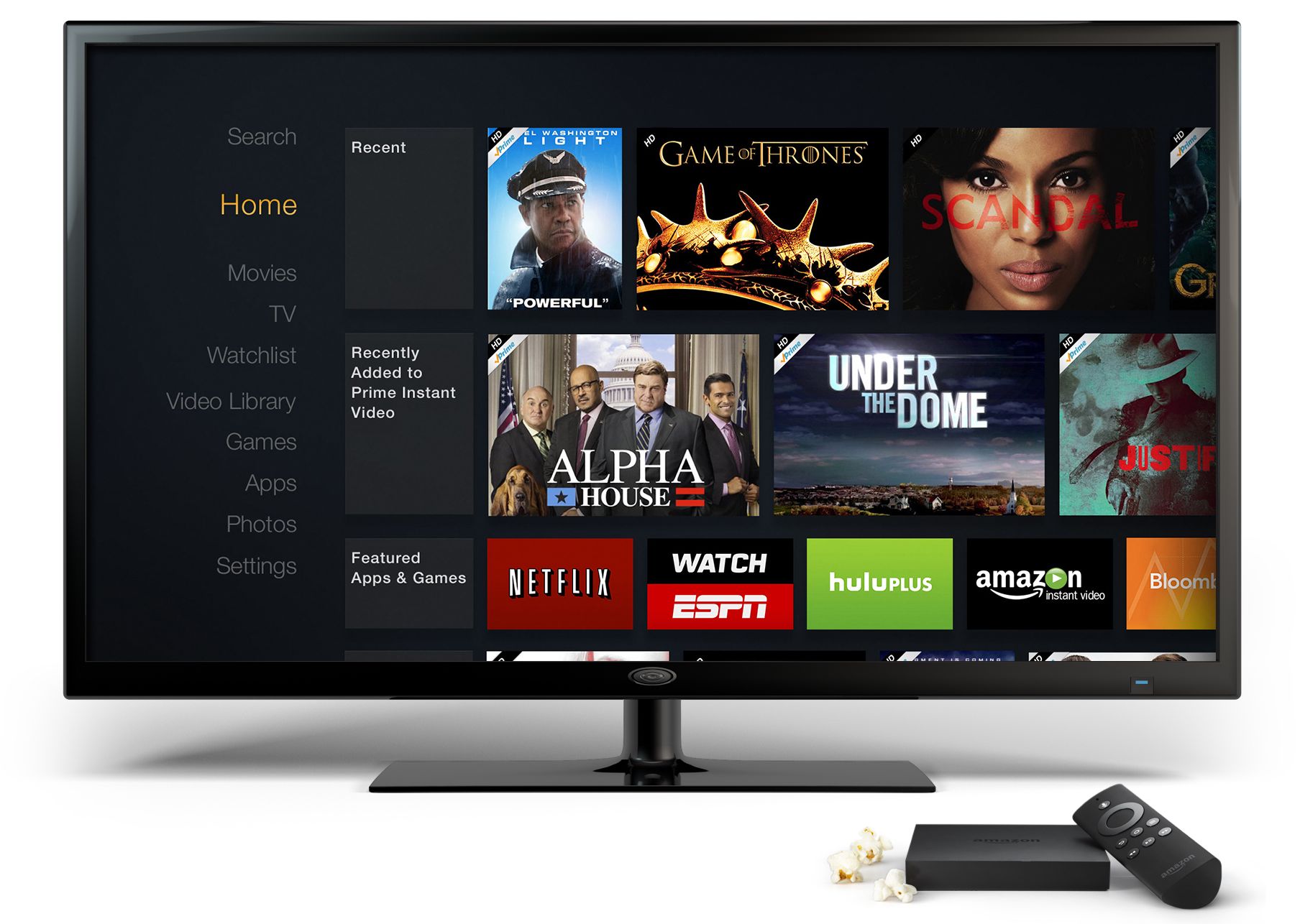 Amazon Fire TV Homescreen